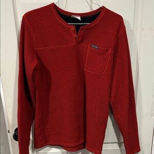 Columbia Men's Red Henley Sweater